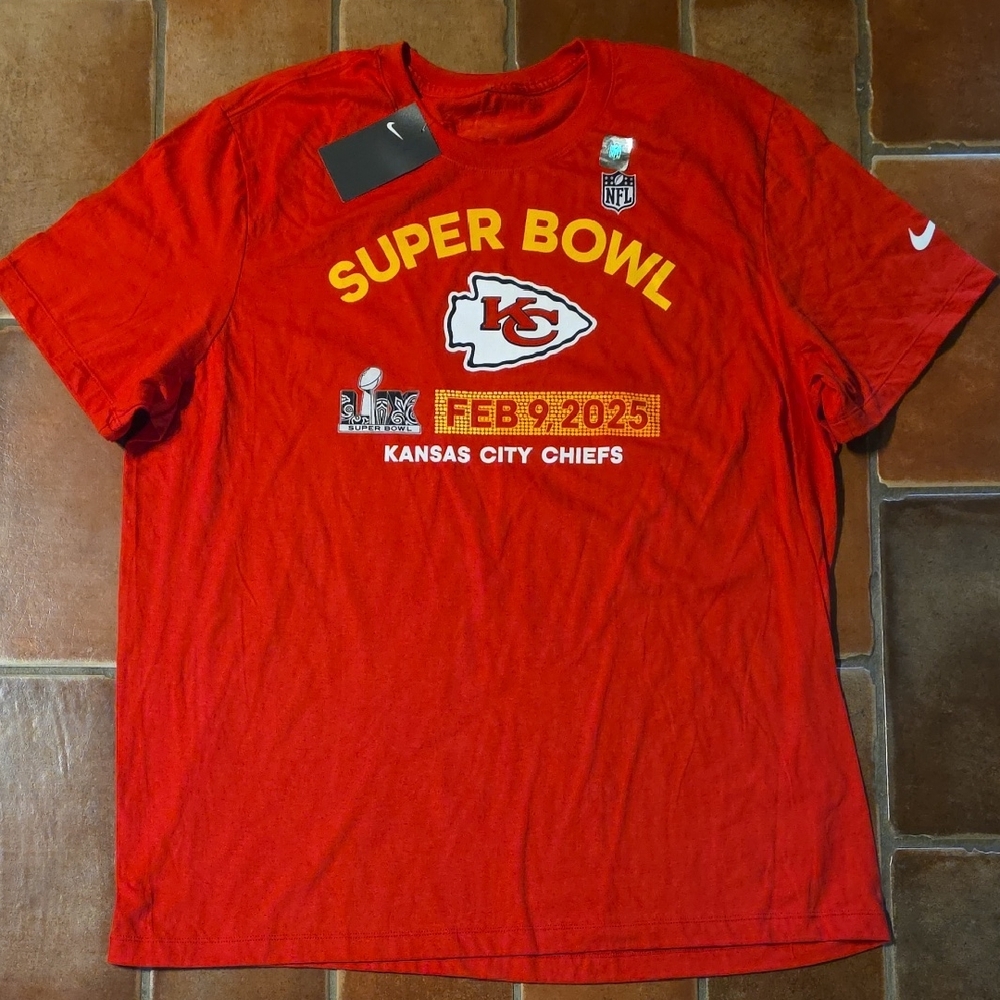 NWT - Nike Red Kansas City Chiefs Super Bowl 2025 Tee